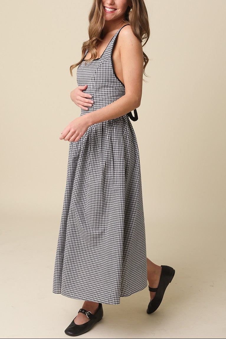 Run It Back Gingham Midi Dress