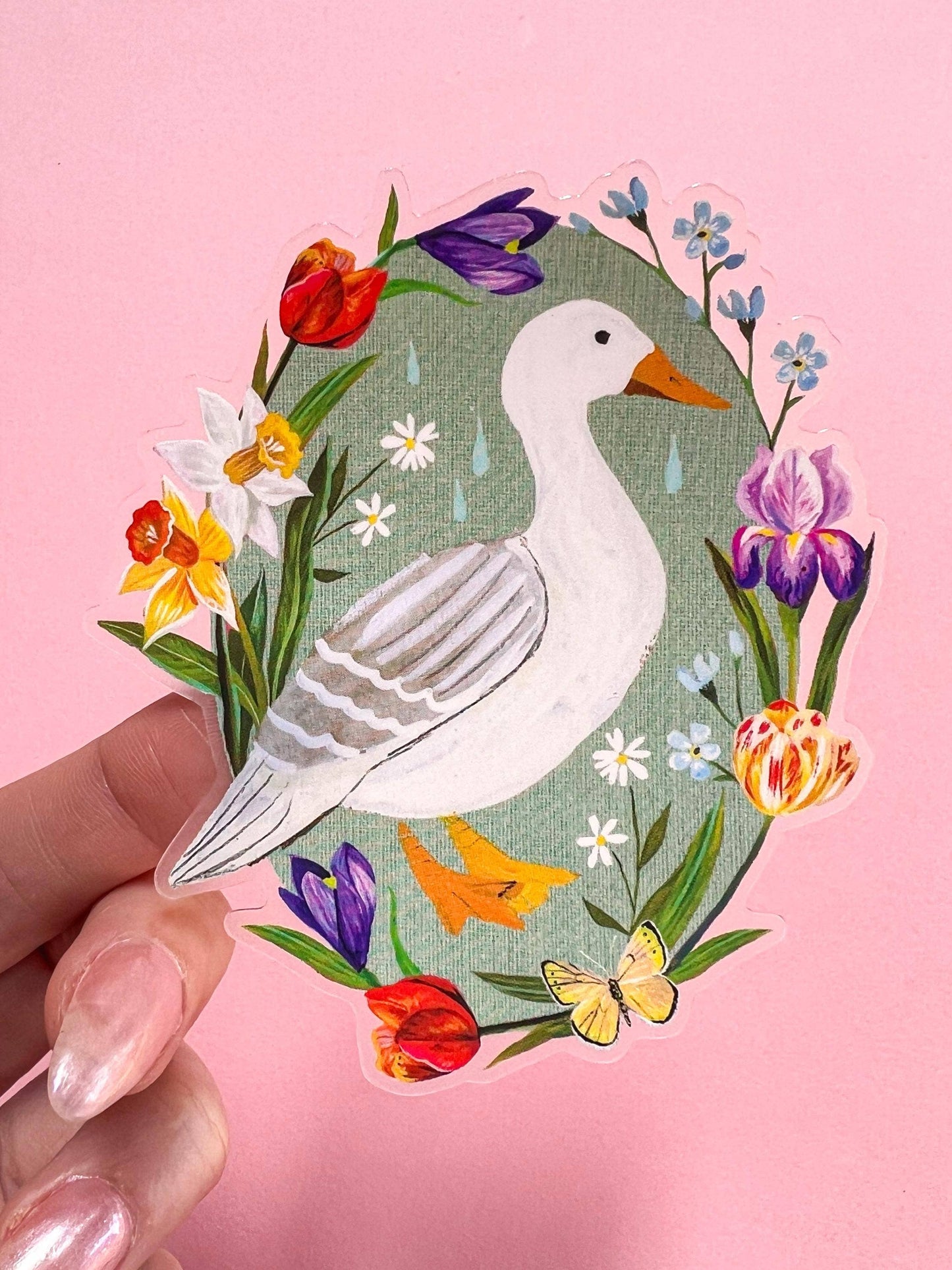 Spring Duck Clear Sticker
