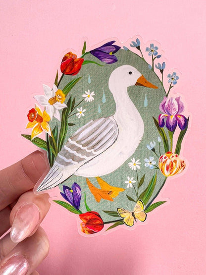 Spring Duck Clear Sticker