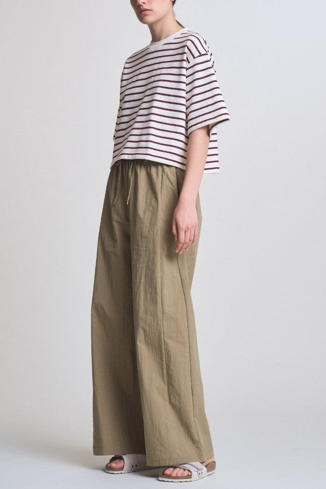 Cropped Stripe T-Shirt | Brick