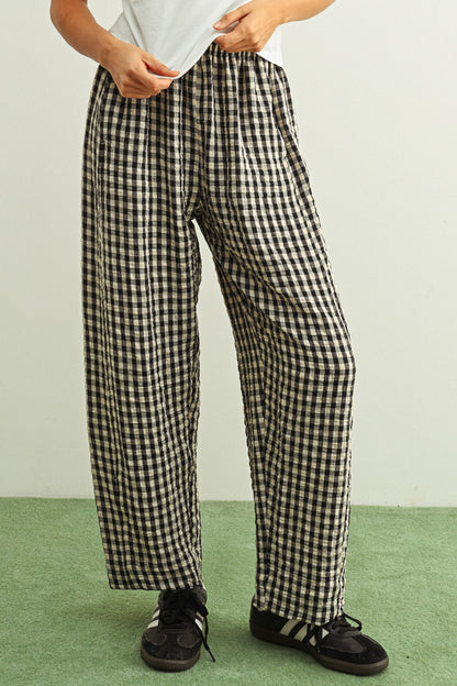 Gingham Straight Leg Pants