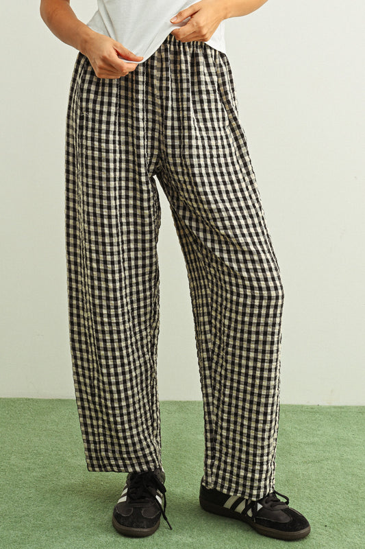 Gingham Straight Leg Pants