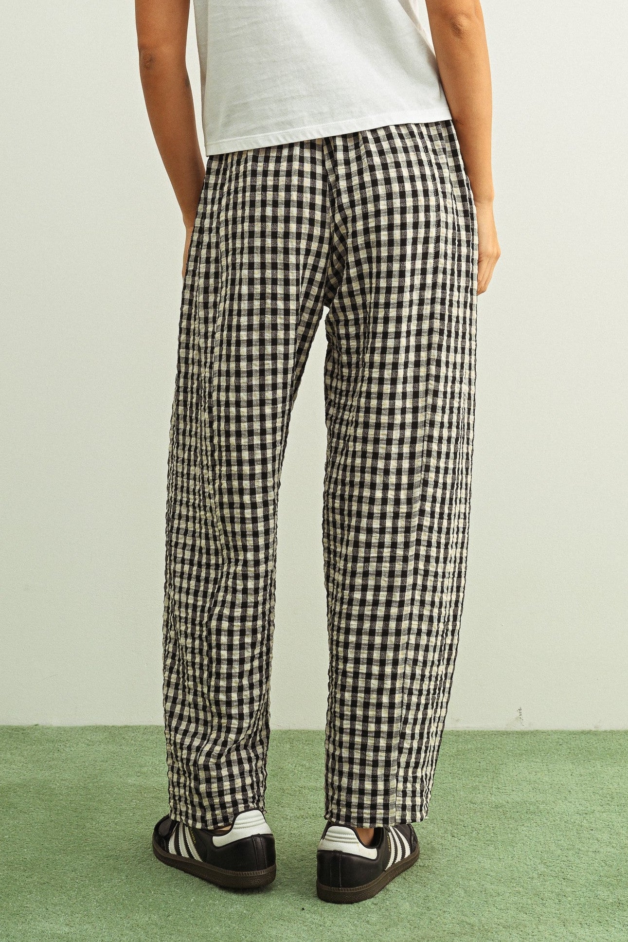 Gingham Straight Leg Pants