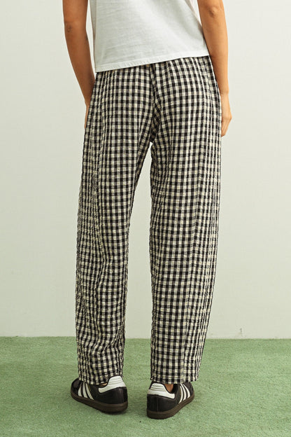 Gingham Straight Leg Pants