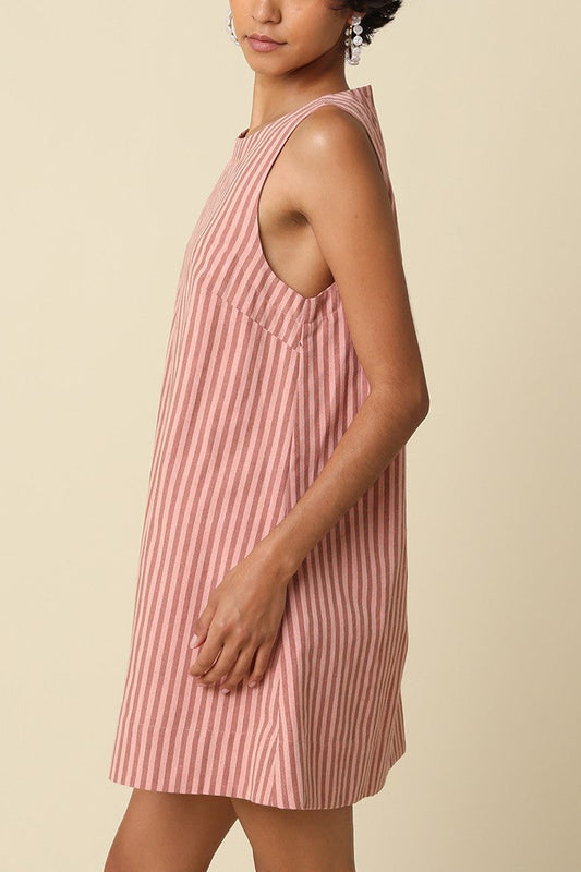 Just Peachy Stripe Mini Dress