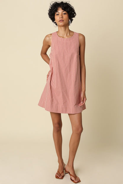 Just Peachy Stripe Mini Dress