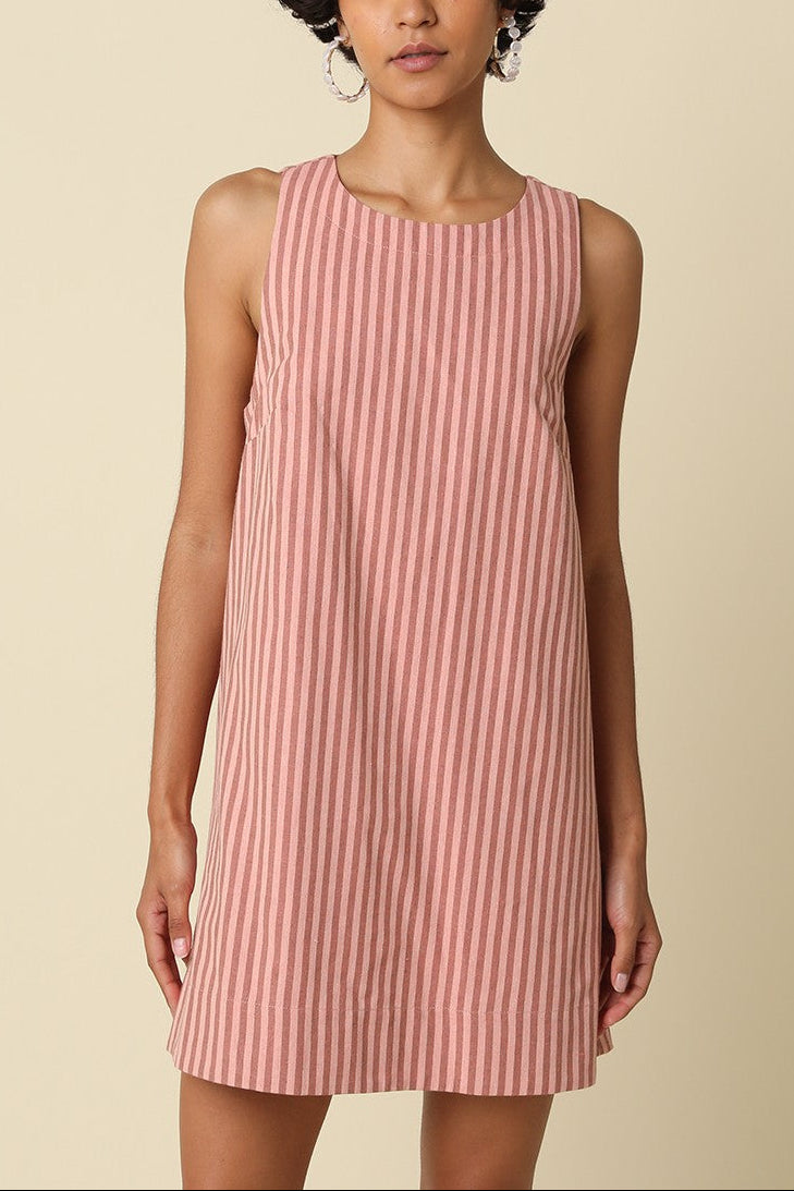 Just Peachy Stripe Mini Dress