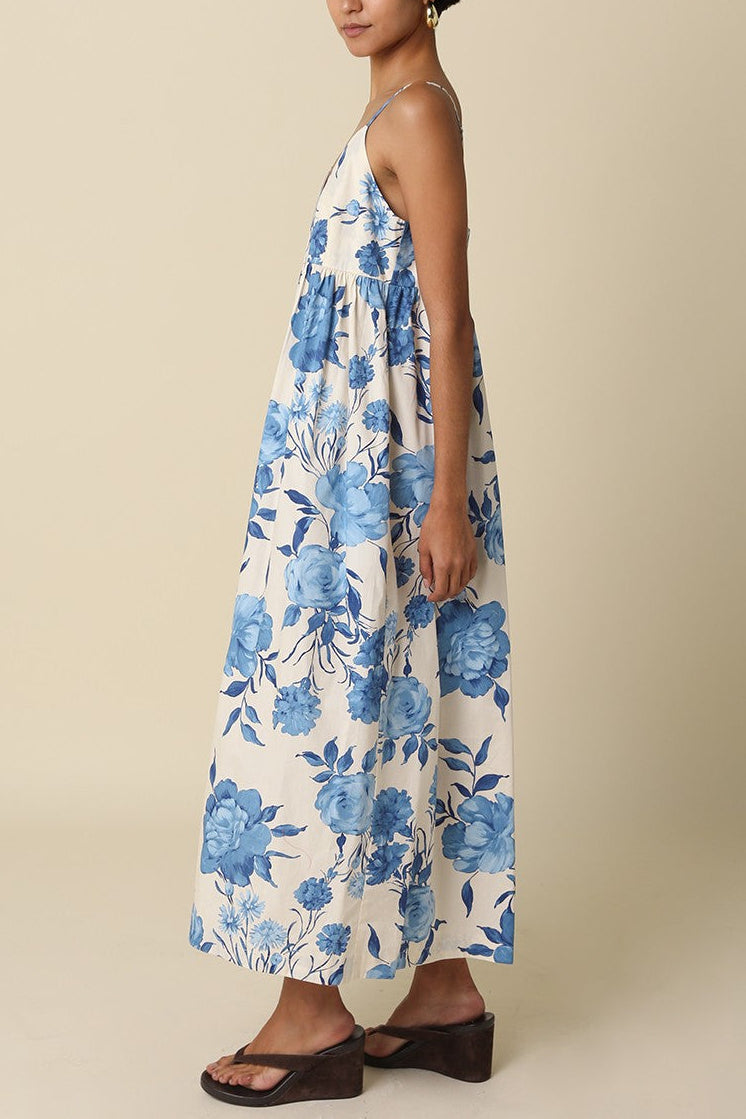 Laila Midi Dress | Blue Floral