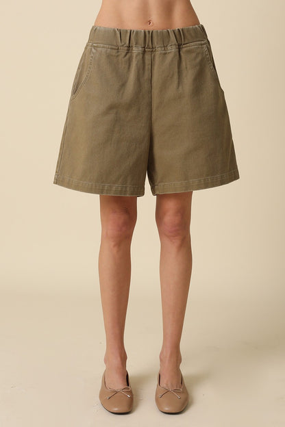 Happy Camper Bermuda Shorts | Light Olive