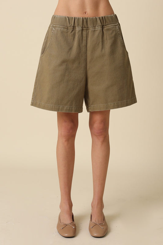 Happy Camper Bermuda Shorts | Light Olive