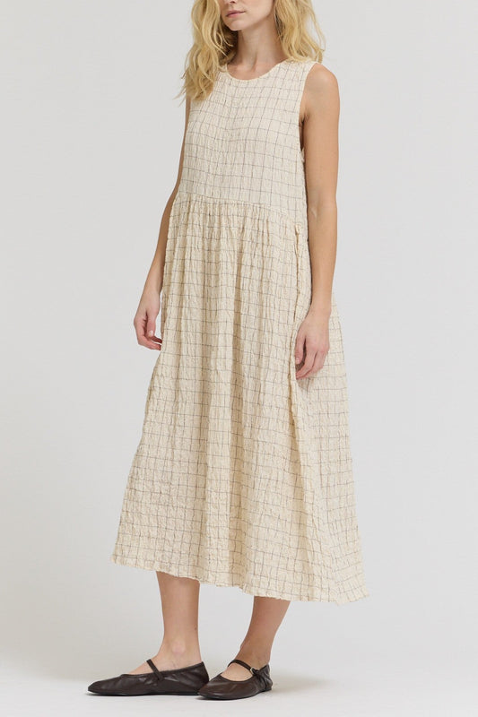 Sundaze Windowpane Midi Dress | Natural