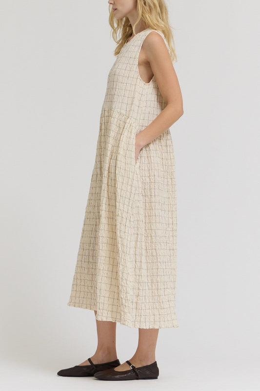 Sundaze Windowpane Midi Dress | Natural