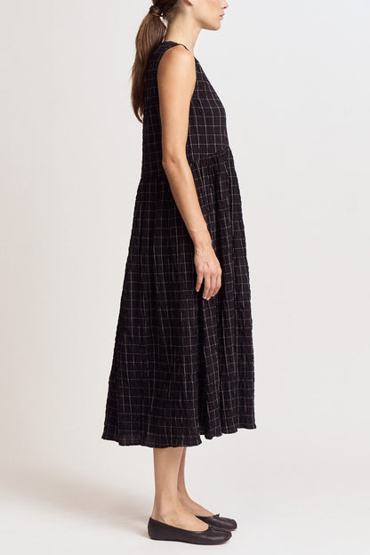 Sundaze Windowpane Midi Dress | Black