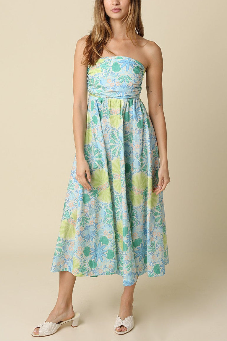 Floral Kaleidoscope Midi Dress