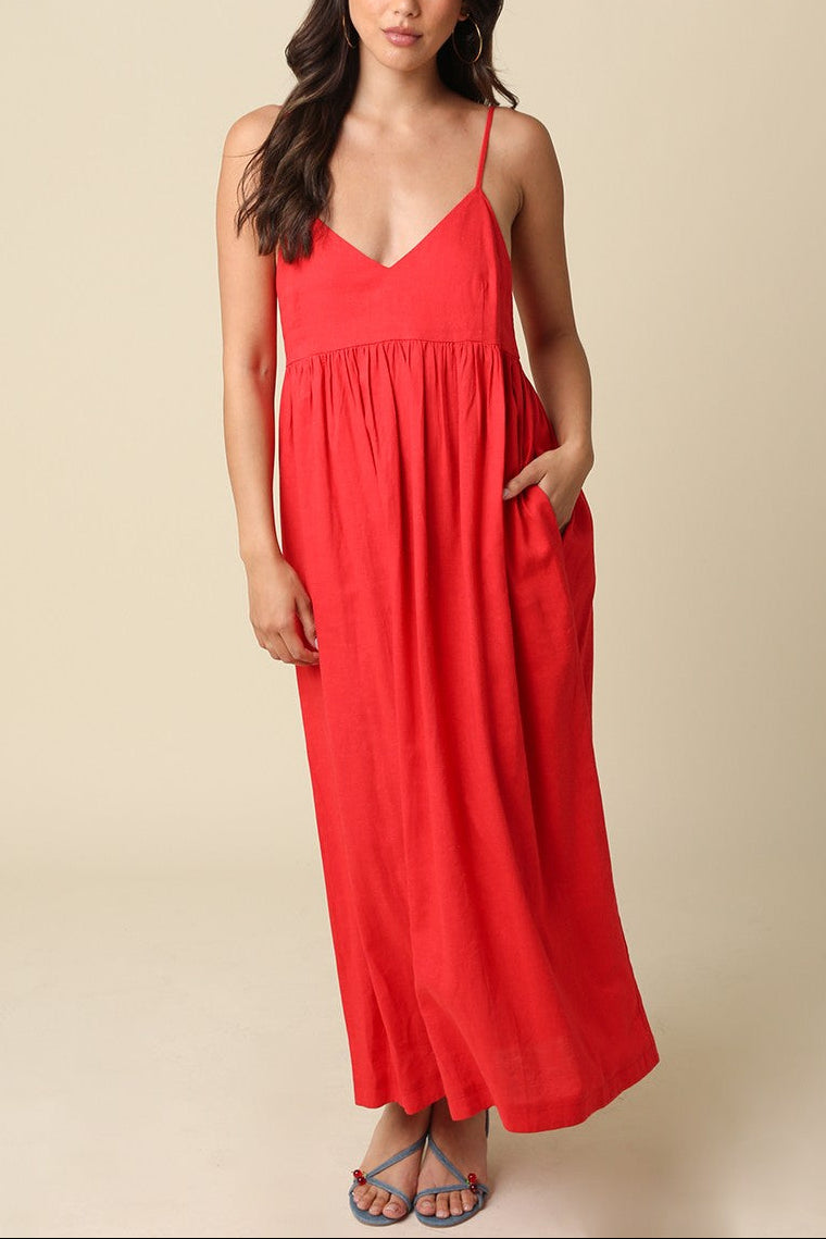 Laila Midi Dress | Cherry Red
