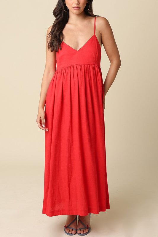 Laila Midi Dress | Cherry Red