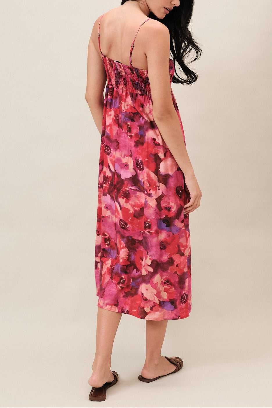 Watercolor Floral Midi Dress
