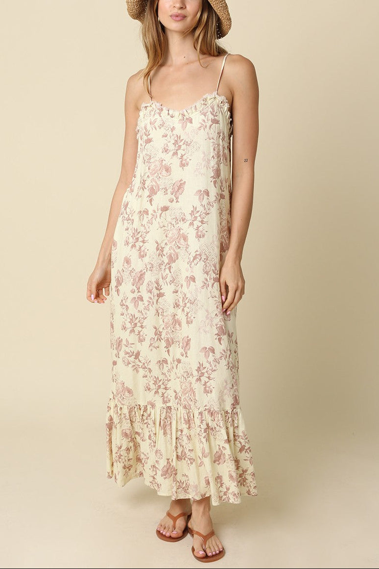 Floral + Ruffle Maxi Dress