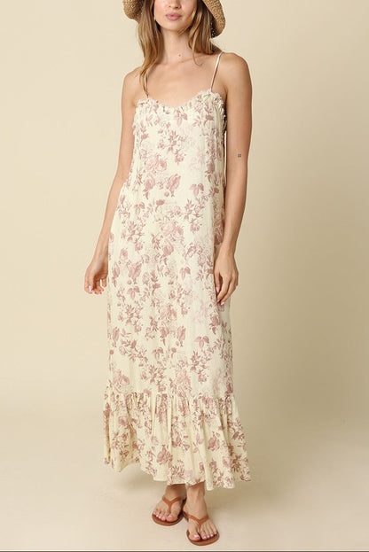 Floral + Ruffle Maxi Dress