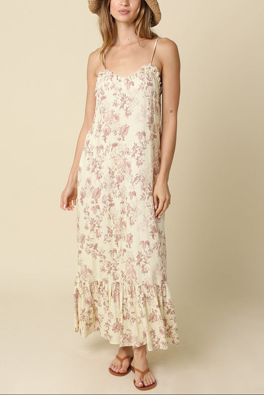 Floral + Ruffle Maxi Dress