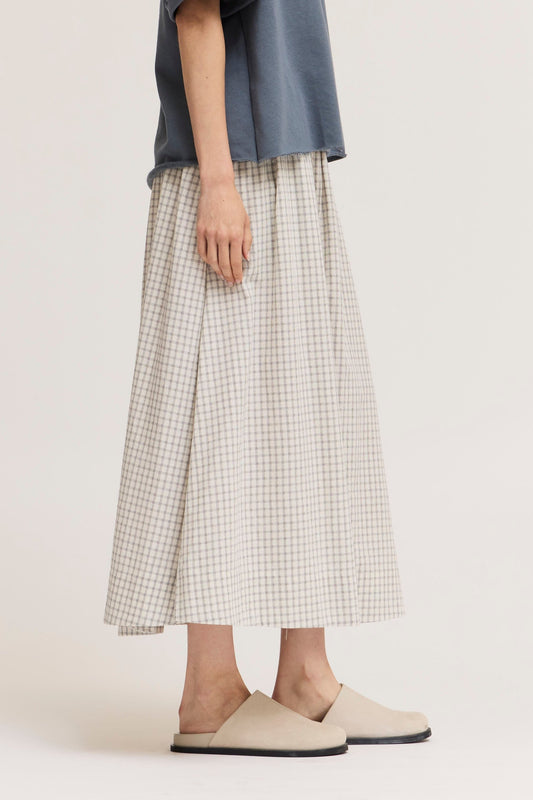 Plaid Button Down Midi Skirt