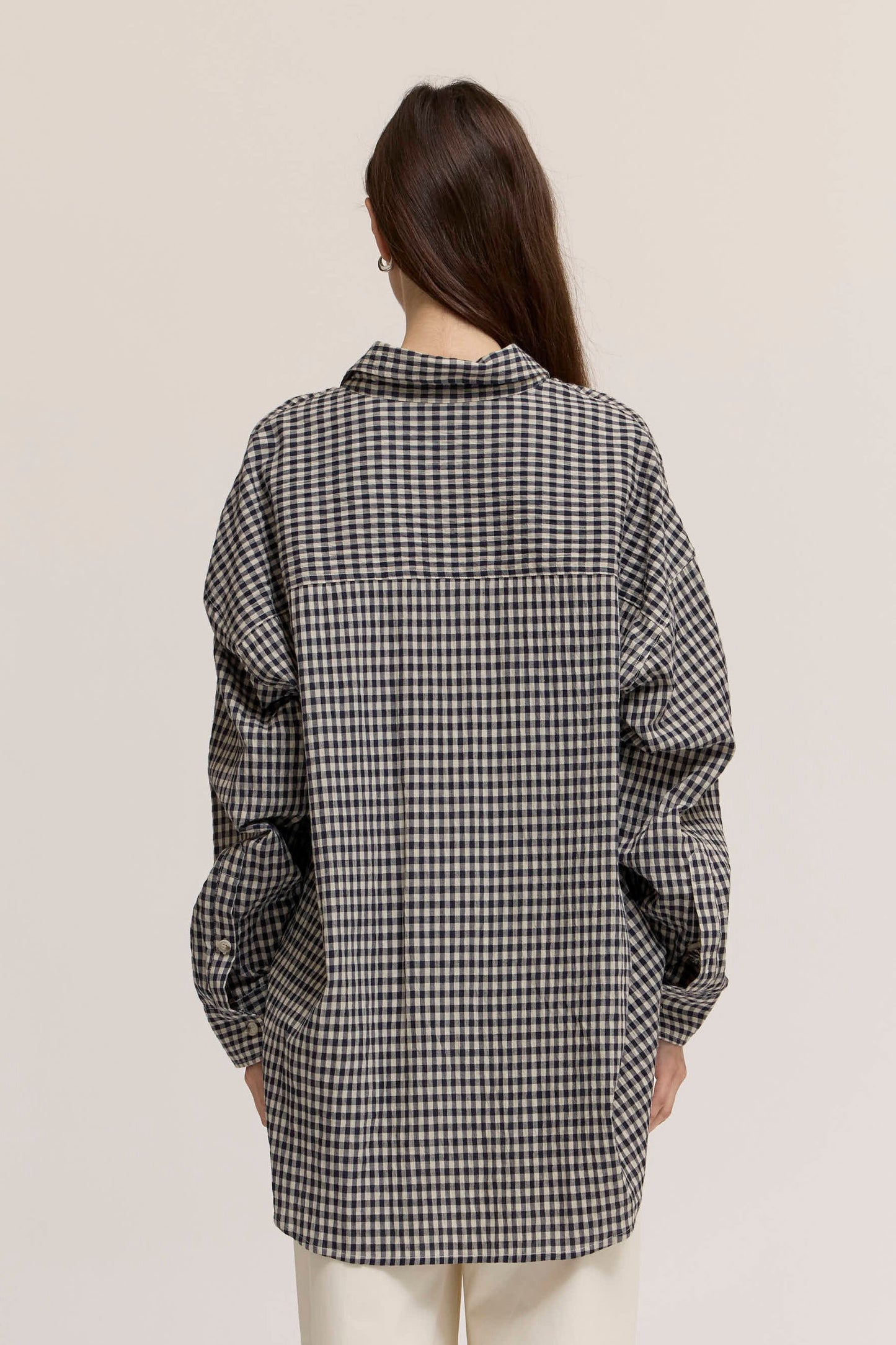 Lightweight Gingham Button Up | Midnight