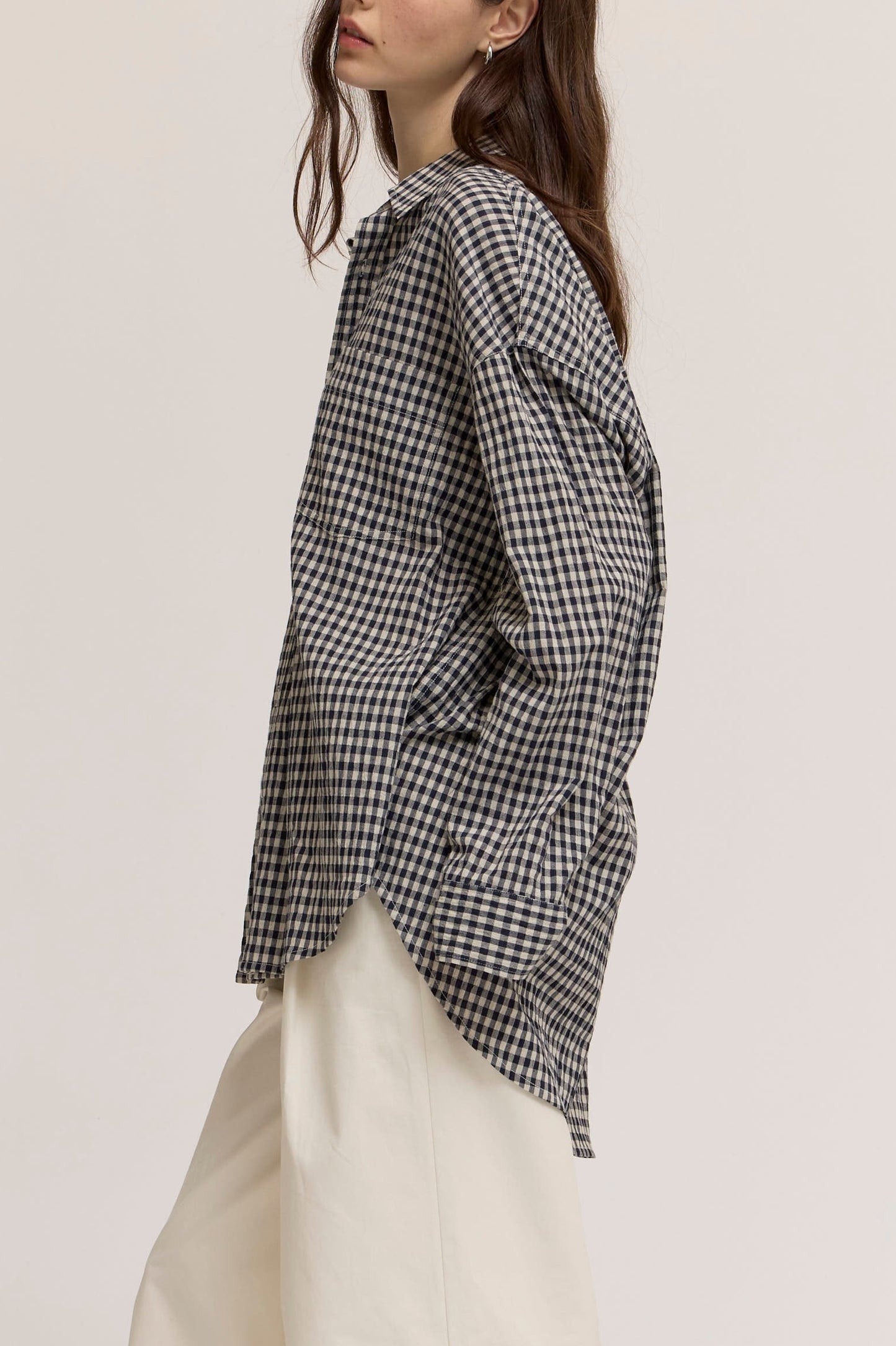 Lightweight Gingham Button Up | Midnight