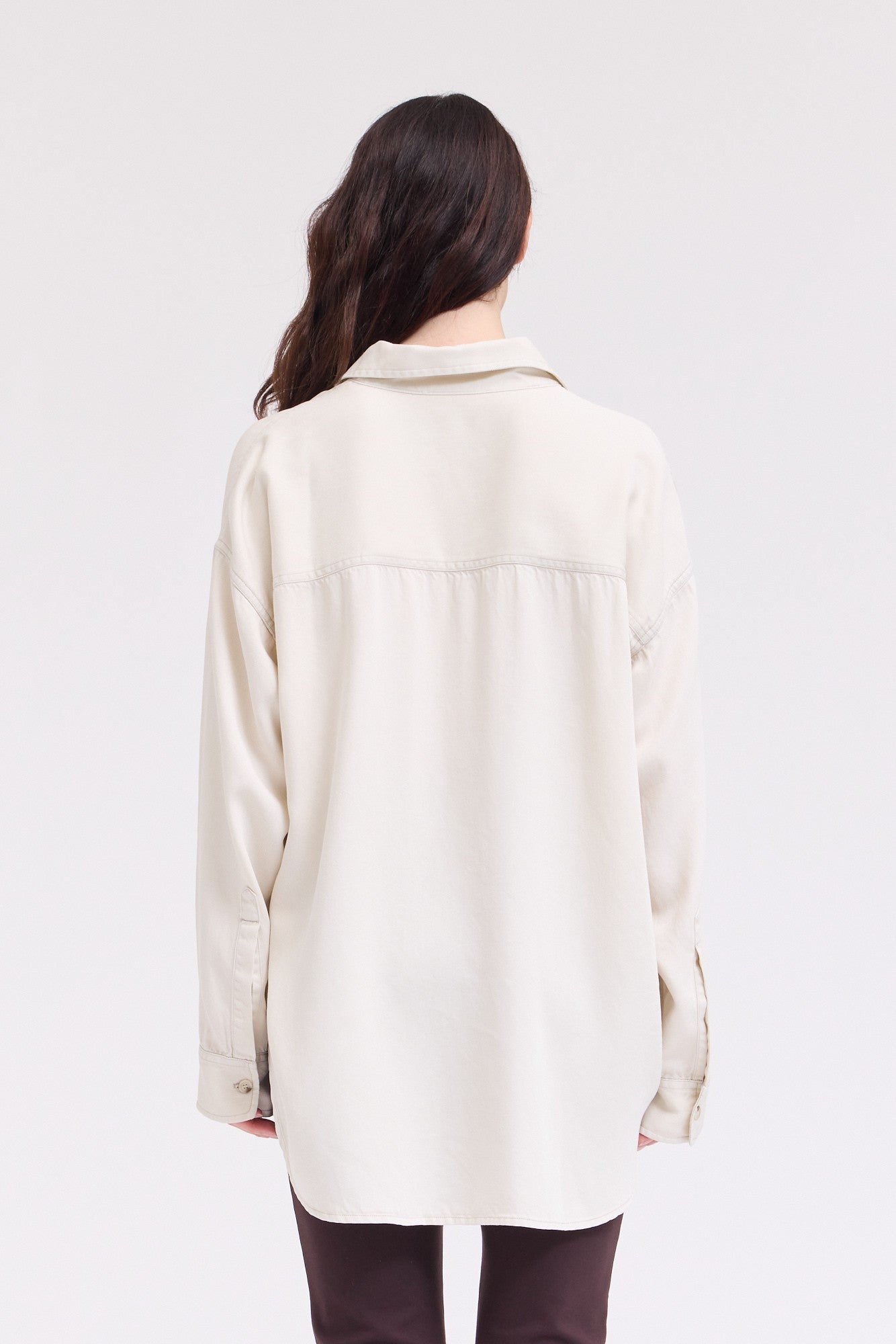 Oversized Tencel Button Up | Milk