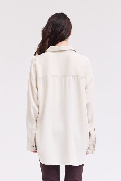 Oversized Tencel Button Up | Milk