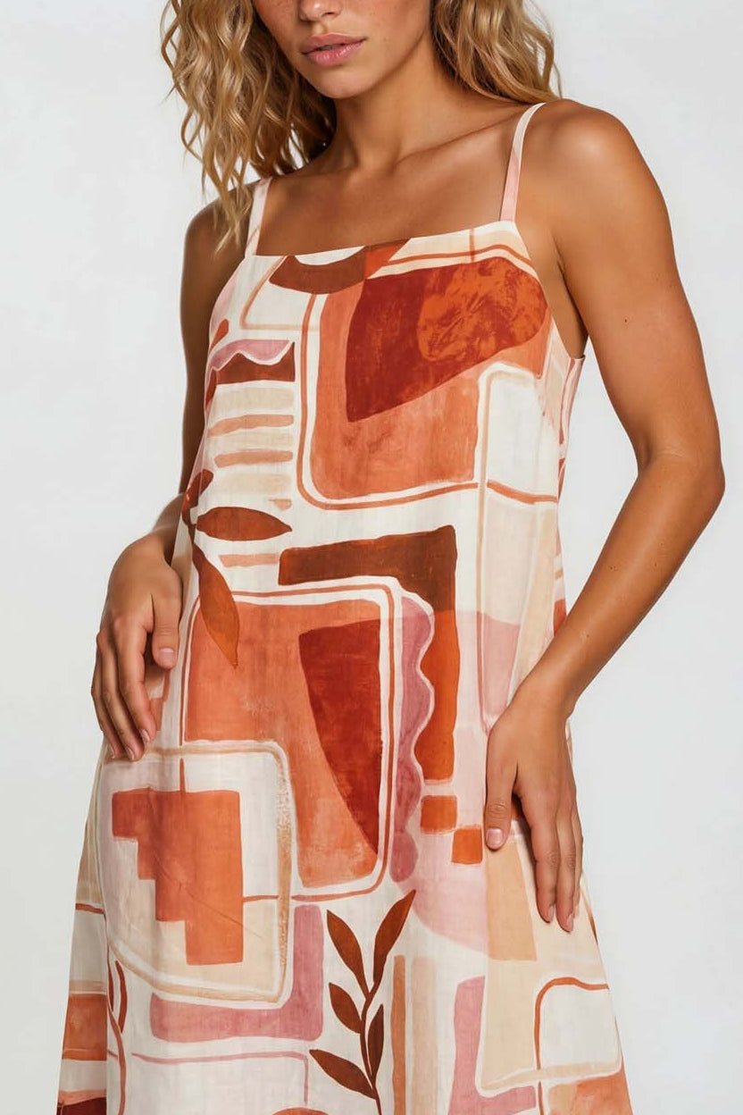Desert Hues Abstract Mini Dress
