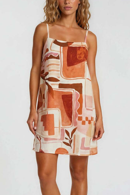 Desert Hues Abstract Mini Dress