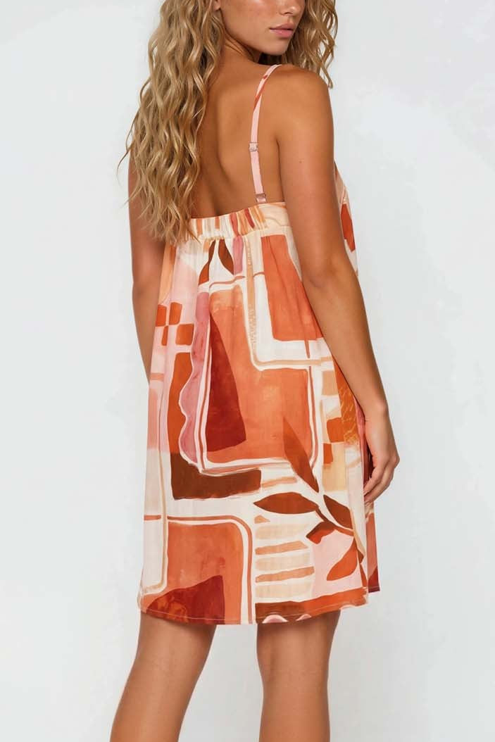 Desert Hues Abstract Mini Dress