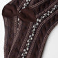 Vintage Floral Stripe Socks | Mocha