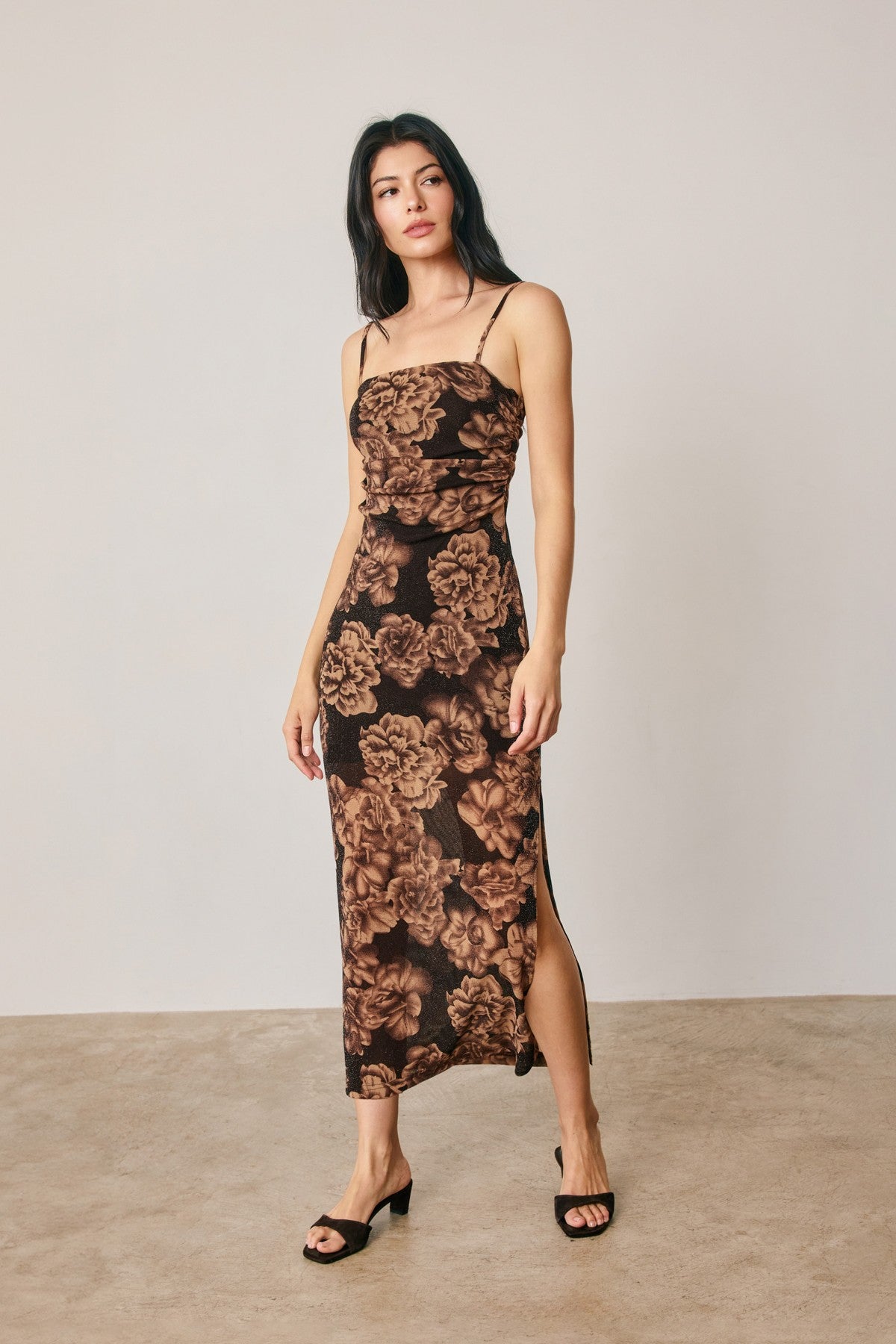 Espresso Garden Midi Dress