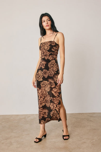 Espresso Garden Midi Dress