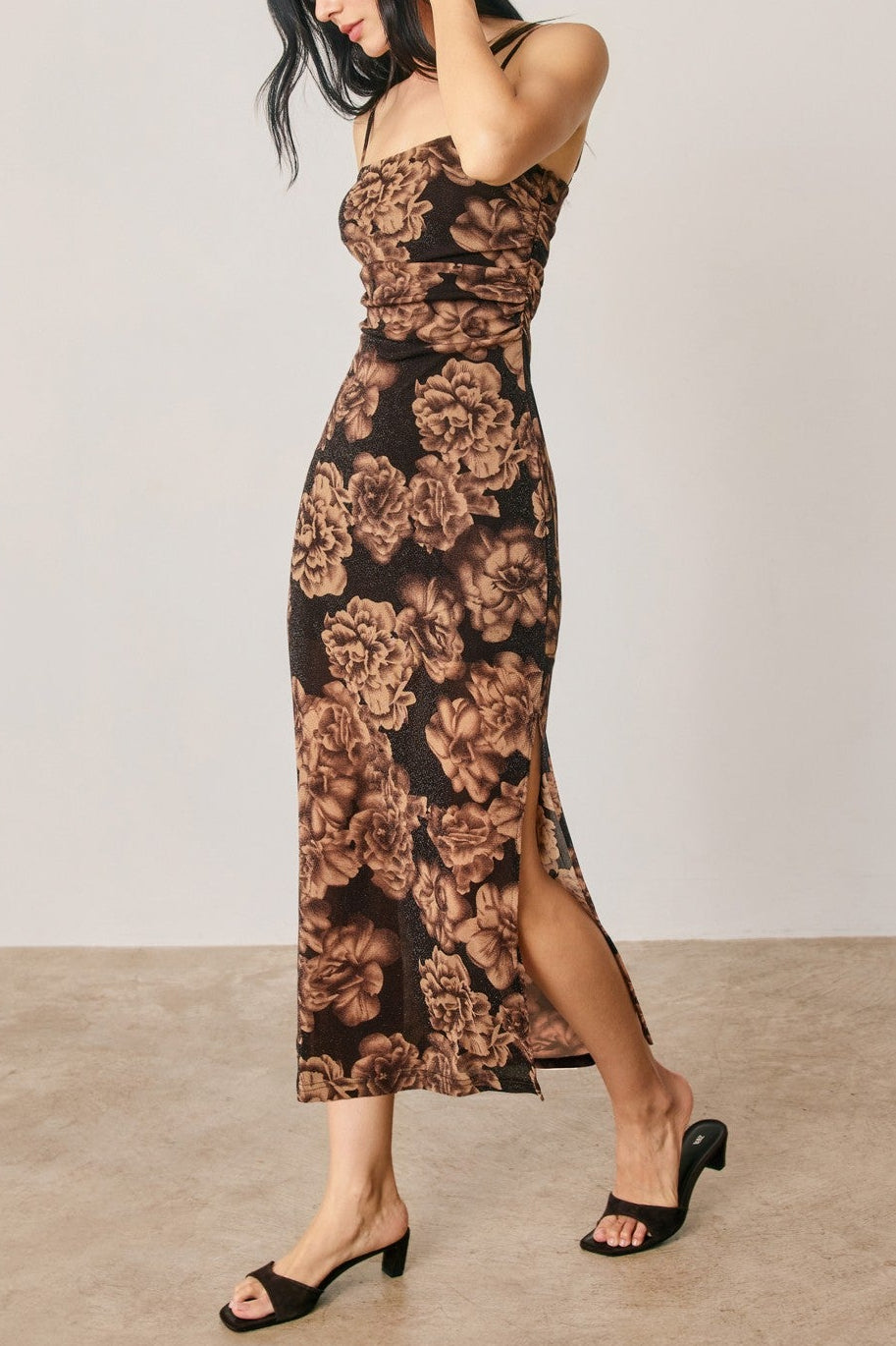 Espresso Garden Midi Dress