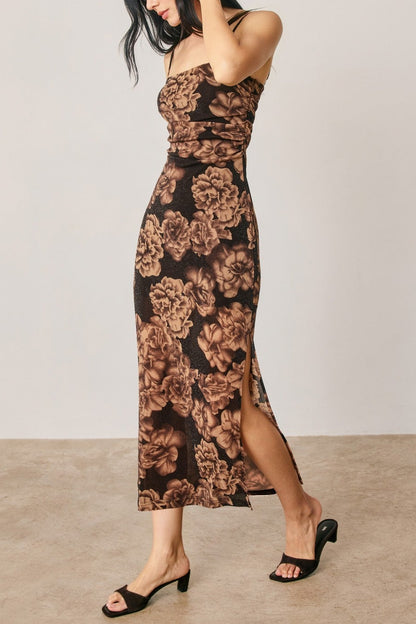 Espresso Garden Midi Dress
