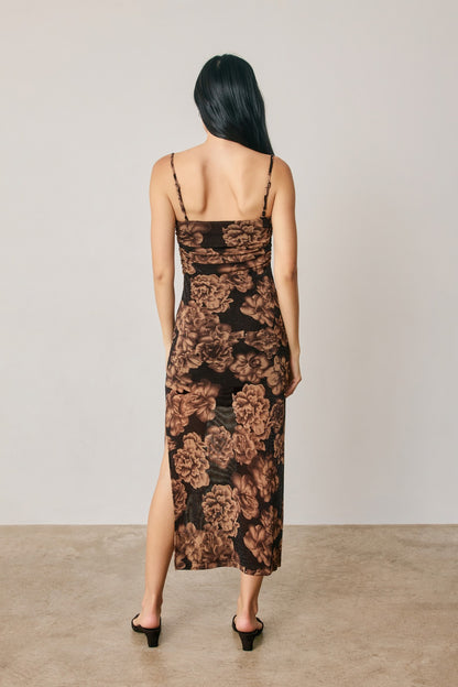 Espresso Garden Midi Dress