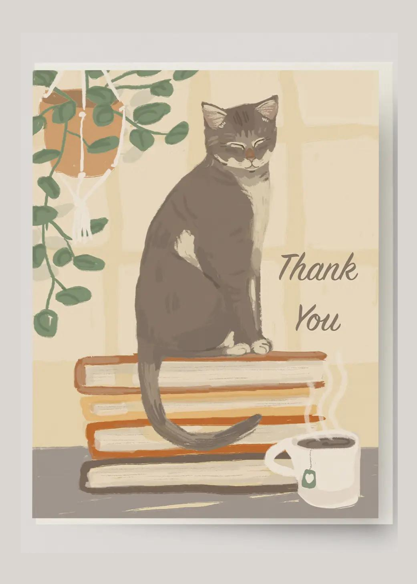 Thank You Book Cat Card