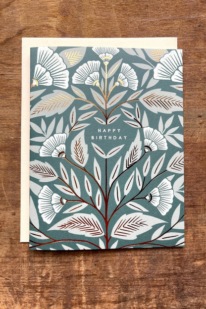 Copper Stamped Happy Birthday Card