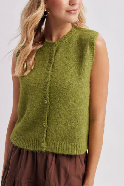 Knit Sweater Vest | Avocado