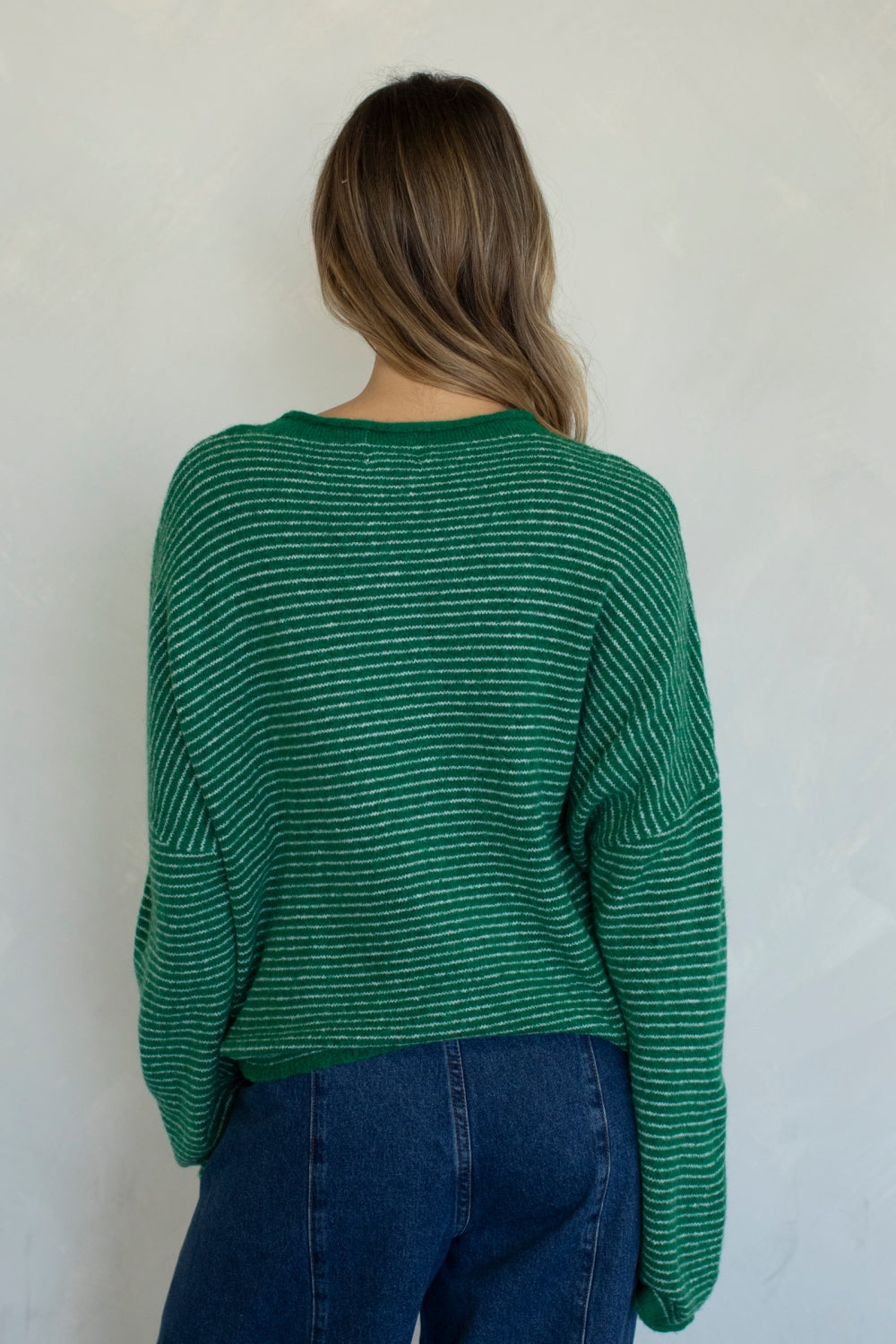Piper Pin-Stripe Cardigan | Kelly Green