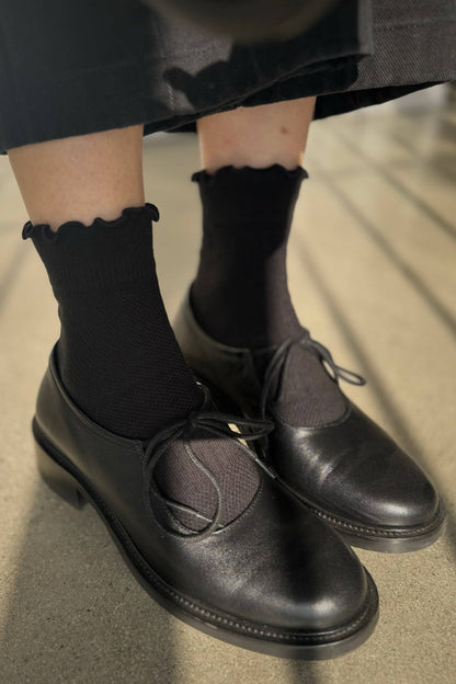 Ruffled Hugger Crew Socks | Vintage Pink