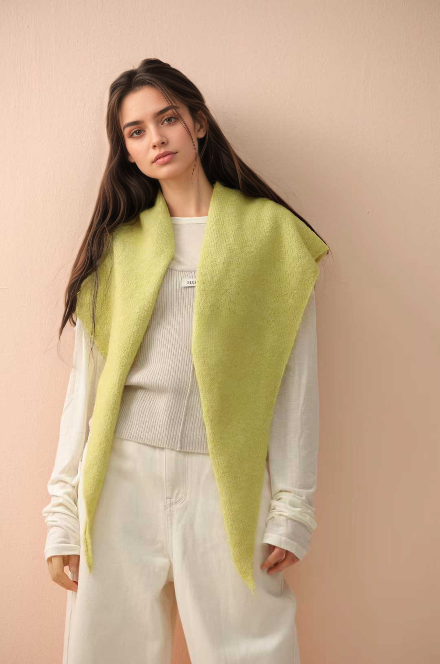 Soft Knit Triangle Scarf | Oat