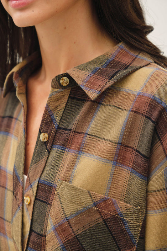 Sunset Plaid Flannel Top