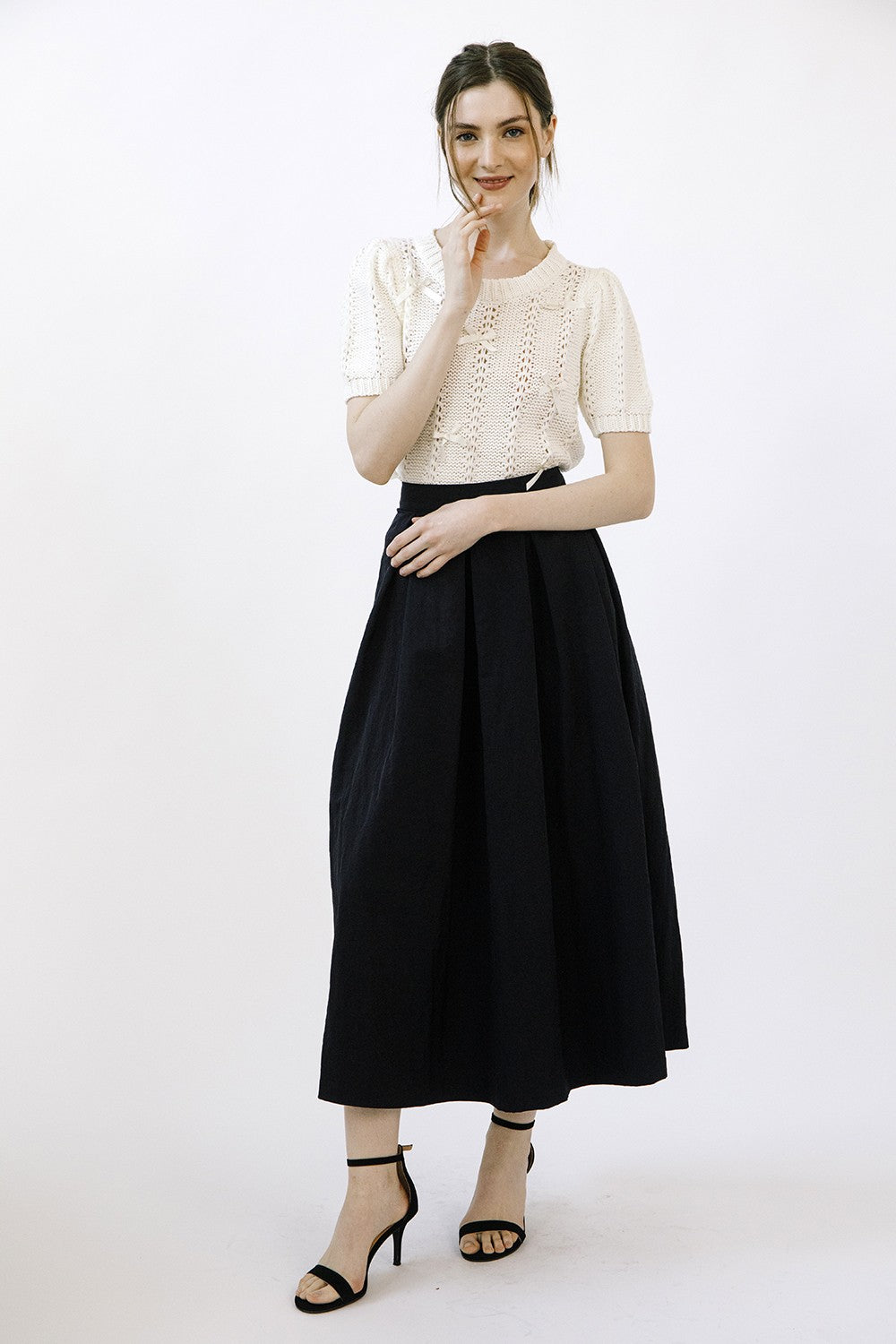 Pleated Midi Skirt