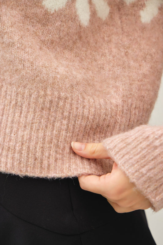 Floral Varsity Cardigan | Blush