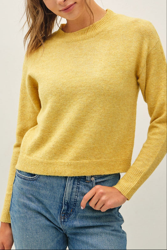 Cozy Cropped Sweater | Mustard