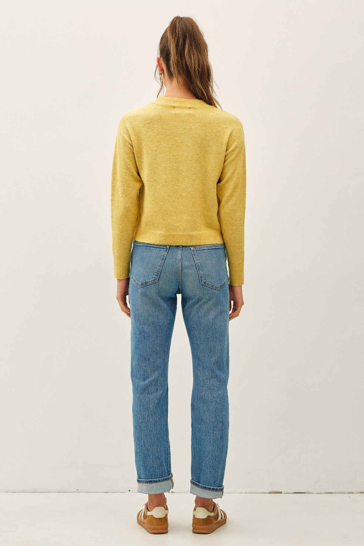 Cozy Cropped Sweater | Mustard