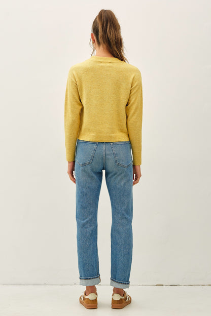 Cozy Cropped Sweater | Mustard